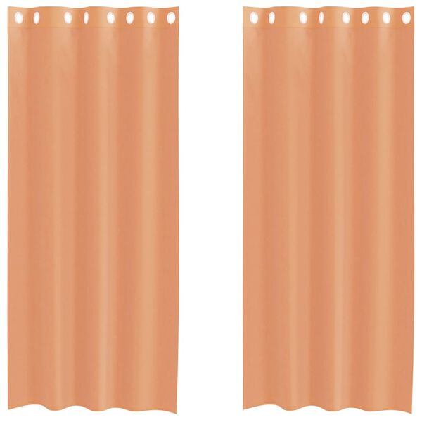 vidaXL Voile Vorh&auml;nge mit &Ouml;sen 2 Stk. Terrakotta