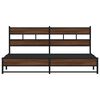vidaXL Metallbett ohne Matratze Braun Eichen-Optik 193x203 cm