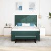 vidaXL Boxspringbett mit Matratze Dunkelgr&uuml;n 140 x 190 cm Samt