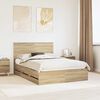 vidaXL Bettrahmen Sonoma-Eiche 140 x 190 cm Ingenieurs Holz
