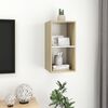 vidaXL TV-Wandschrank Sonoma-Eiche und Wei&szlig; 37x37x72 cm Holzwerkstoff