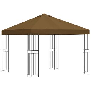 vidaXL Pavillon 3 x 3 m Taupe Polyester und Stahl 190 gsm
