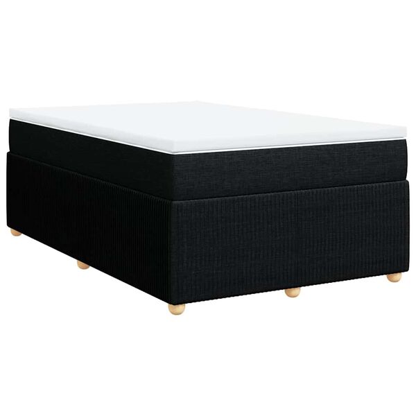 vidaXL Boxspringbett mit Matratze Schwarz 120x190 cm Stoff