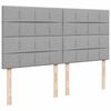 vidaXL Boxspringbett mit Matratze Hellgrau 200x200 cm Stoff