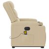 vidaXL Elektrischer Massagesessel mit Aufstehhilfe Creme Stoff