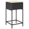 vidaXL 3-tlg. Gartenbar-Set mit Kissen Schwarz Poly Rattan
