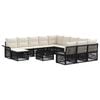 vidaXL Gartensofa-set 13 pcs Schwarz und Cremewei&szlig; Poly-Rattan
