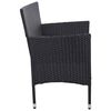 vidaXL 3-Sitzer-Gartensofa mit Auflagen Schwarz Poly Rattan