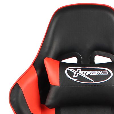 vidaXL Gaming-Stuhl mit Fußstütze Drehbar Rot PVC