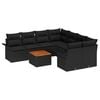 vidaXL Gartensofa-set 9 stk. 8-Sitzanzahl Schwarz Poly-Rattan