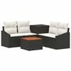 vidaXL Sofa Set 6 stk. Schwarz und Cremewei&szlig; Polyrattan und Stahl