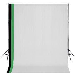 vidaXL Fotostudio Set 3 Baumwolle-Hintergr&uuml;nde Rahmen verstellbar 3x3m