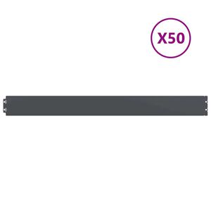 vidaXL Rasenkanten 50 Stk. Anthrazit 10x103 cm Kaltgewalzter Stahl