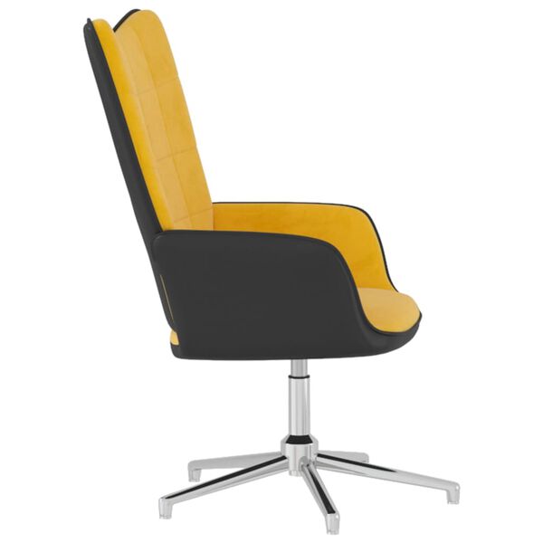 vidaXL Relaxsessel Senfgelb Samt und PVC