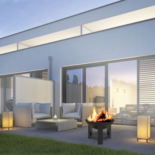 Practo Garden Feuerschale mit Aschef&auml;nger Schwarz