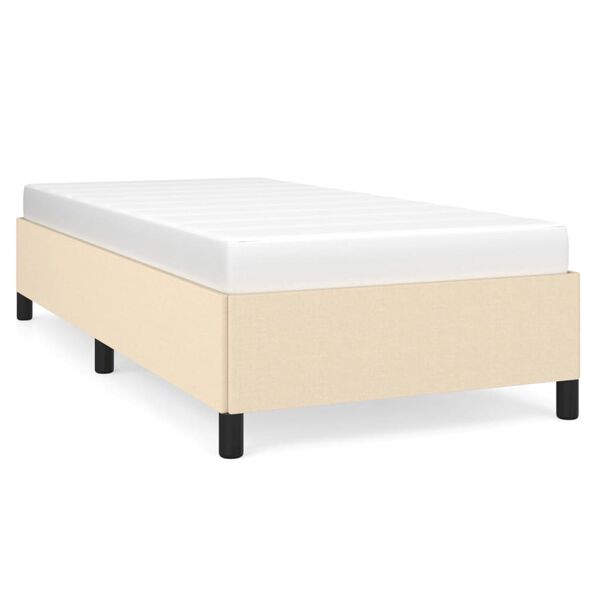 vidaXL Bettgestell ohne Matratze Creme 100x200 cm Stoff