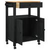 vidaXL K&uuml;chentrolley MONZA Schwarz 60 x 40 x 88,5 cm Massivholz Kiefer