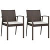 vidaXL 3-tlg. Garten-Essgruppe mit Kissen Poly Rattan und Stahl