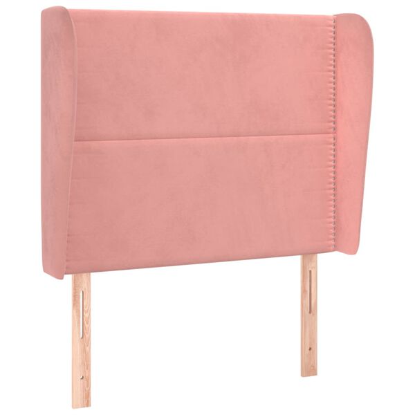 vidaXL Kopfteil mit Ohren Rosa 103x23x118/128 cm Samt