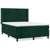 vidaXL Boxspringbett mit Matratze Dunkelgr&uuml;n 140x200 cm Samt