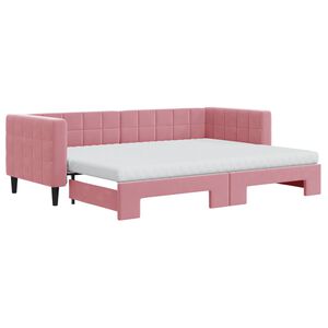 vidaXL Tagesbett Ausziehbar mit Matratzen Rosa 80x200 cm Samt