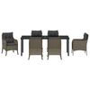 vidaXL Garten Essgruppe mit Kissen 7 pcs Grau Poly-Rattan