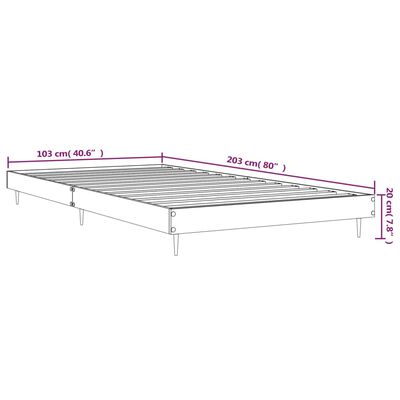 vidaXL Bettgestell ohne Matratze Räuchereiche 100x200 cm Holzwerkstoff