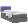 vidaXL Bett mit Stauraum und LED mit LED Dunkelgrau 90 x 200 cm Stoff