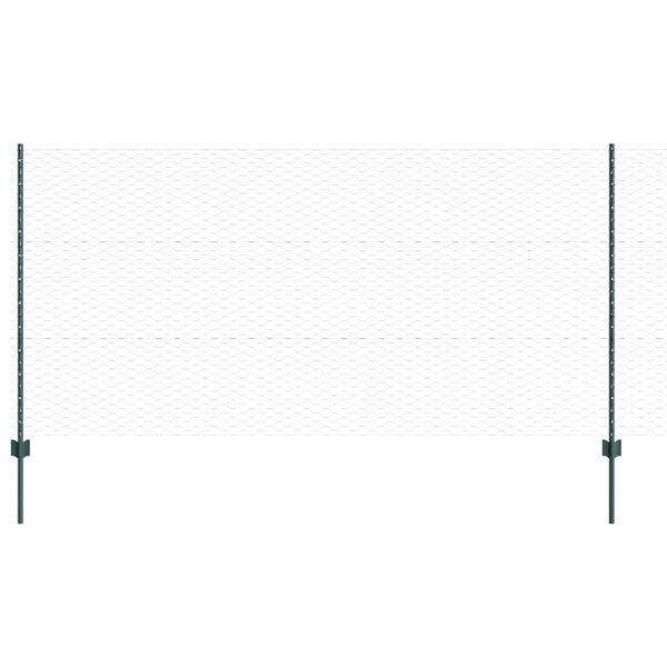 vidaXL Zaun mit Pfosten Gr&uuml;n 1,2 x 25 m Stahl