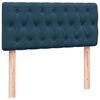vidaXL Boxspringbett mit Matratze Dunkelblau 80x220 cm Samt