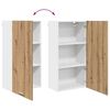 vidaXL H&auml;ngeschrank mit T&uuml;r Artisan-Eiche und Wei&szlig; 50 x 31 x 100 cm
