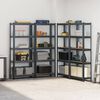 vidaXL Lagerregale mit 5 B&ouml;den 4 Stk. Anthrazit Stahl & Holzwerkstoff
