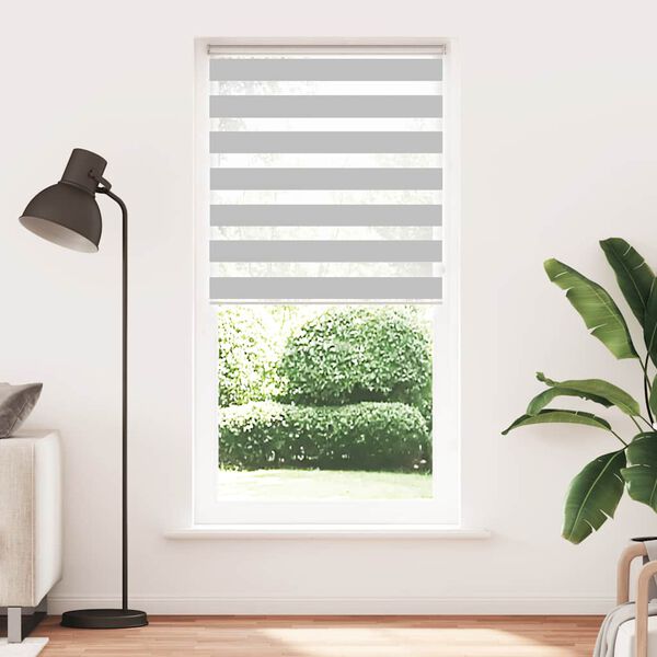 vidaXL Doppelrollo Hellgrau 105x200 cm Stoffbreite 100,9 cm Polyester
