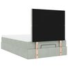vidaXL Ottoman-Bett mit Matratzen & LEDs Hellgrau 120x190 cm Samt