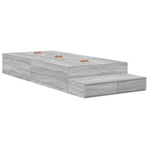vidaXL Aufbewahrungsbettgestell Sonoma-Grau 80 cm Holzwerkstoff