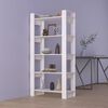 vidaXL Bücherregal/Raumteiler Weiß 80x35x160 cm Massivholz