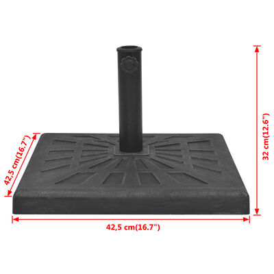 vidaXL Sonnenschirmständer Quadratisch Schwarz 12 kg