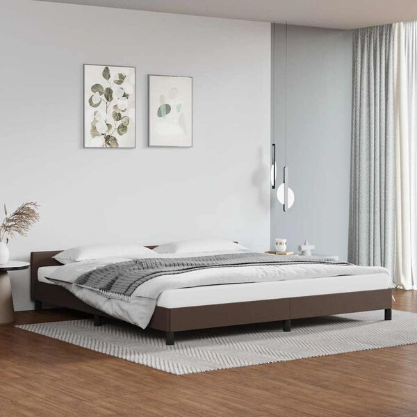 vidaXL Bettgestell mit Kopfteil ohne Matratze Braun 200x200 cm