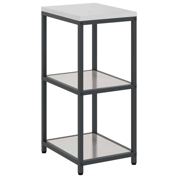 vidaXL K&uuml;chenaufbewahrung mit Regal Silber 60 x 50 x 92 cm Stahl