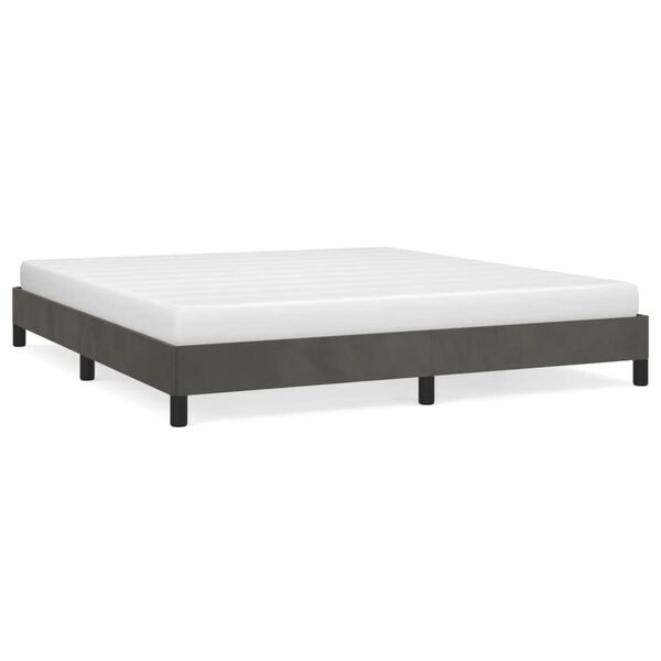 vidaXL Bettgestell ohne Matratze Dunkelgrau 180x200 cm Samt