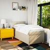 vidaXL Boxspringbett mit Matratze Creme 100x200 cm Stoff