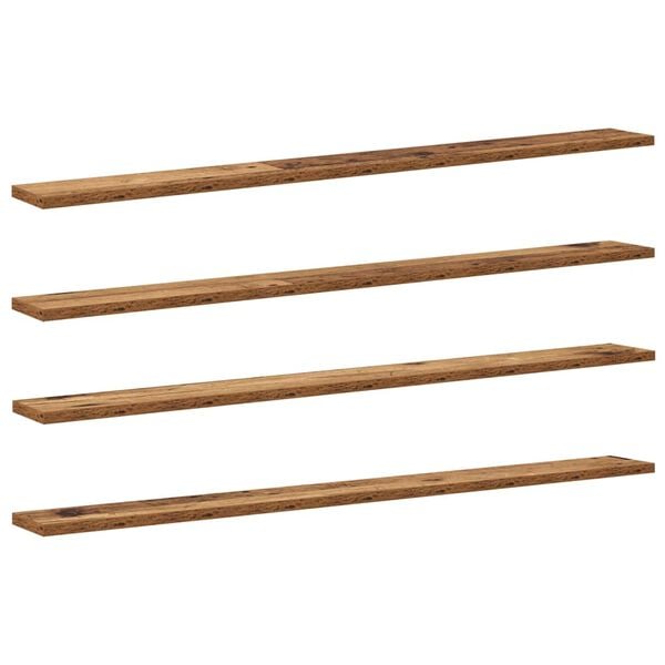 vidaXL Regalbrett 4 pcs Braun 100 x 10 x 1,5 cm Holzwerkstoff