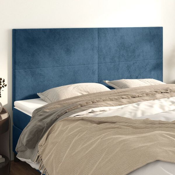 vidaXL Kopfteil Dunkelblau 180x5x118/128 cm Samt