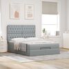 vidaXL Ottoman-Bett mit Matratze Hellgrau 140x190 cm Stoff