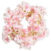 vidaXL Weihnachtskr&auml;nze Blumen 6 Stk. Hellrosa 180 cm