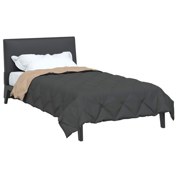 vidaXL Ganzjahresbettdecke Anthrazit und Taupe 200 x 155 cm Mikrofaser