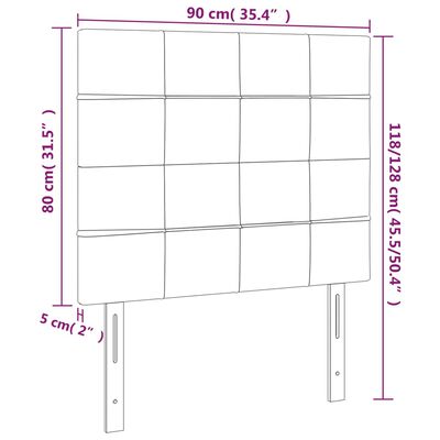 vidaXL Kopfteile 2 Stk. Schwarz 90x5x78/88 cm Stoff