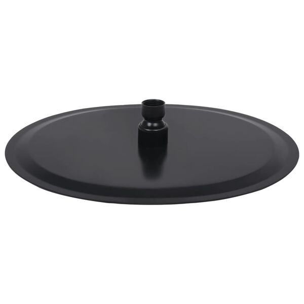 vidaXL Regenbrause Edelstahl 30 cm Rund Schwarz