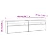 vidaXL TV-Schrank mit LED-Leuchten 2 St&uuml;ck Grau Sonoma 75x35x40 cm