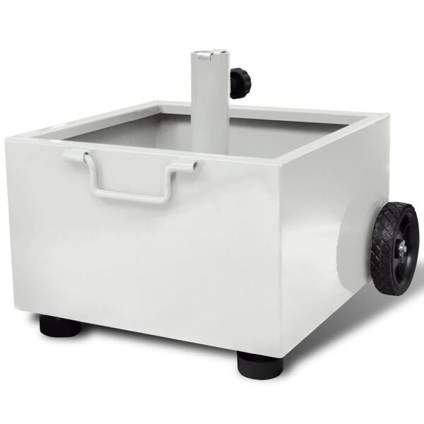 vidaXL Bepflanzbarer Sonnenschirmst&auml;nder Blumentopf Wei&szlig;